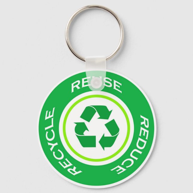 Grüner recycle - Schlüsselanhänger (Vorderseite)