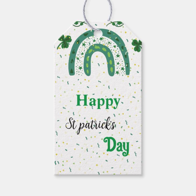 Grüner Regenbogen Happy st patrick's day Geschenkanhänger (Vorderseite)