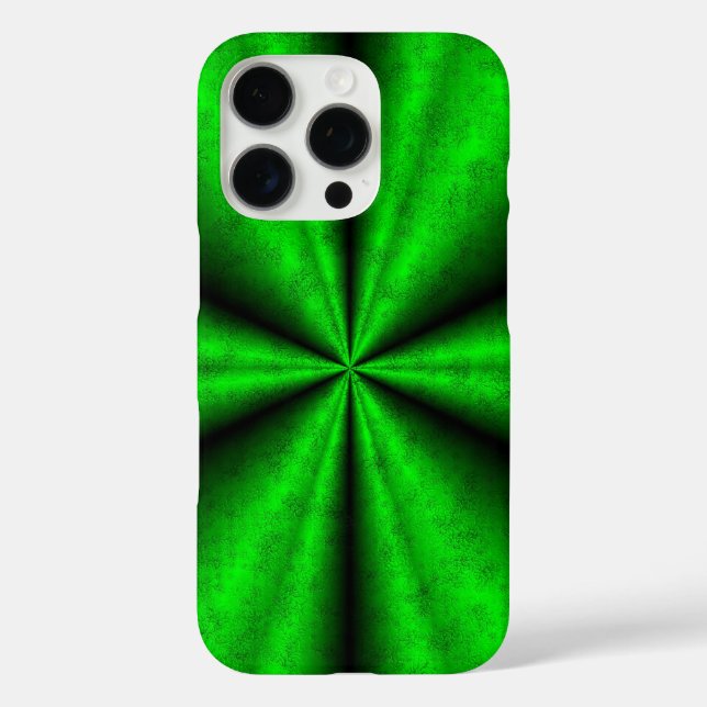 Grüner Regenbogen in Elephant Skin Leather Optik iPhone 16 Pro Hülle (Rückseite)