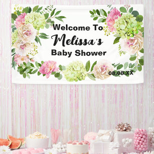 Grüner rosa Hydrangea Begrüßung Hintergrund Banner
