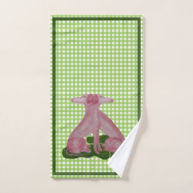 Grüner Rosa Staffordshire Handtuch (Handtuch)