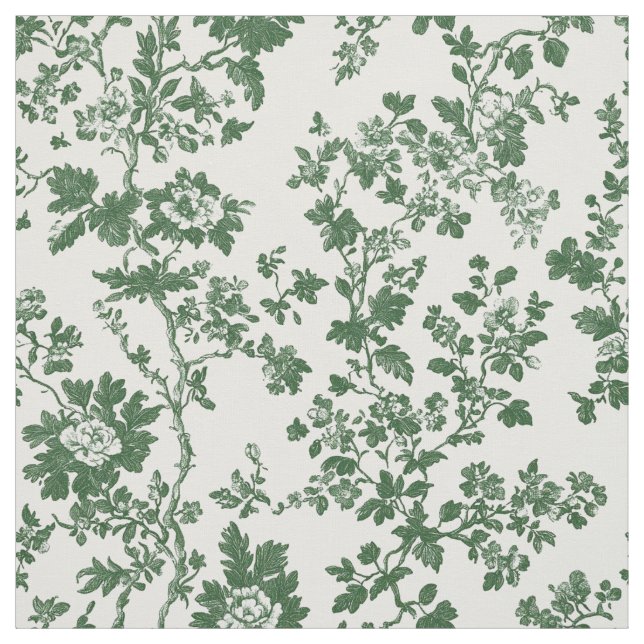 Grüner Rosenzweig Toile Stoff (Muster)