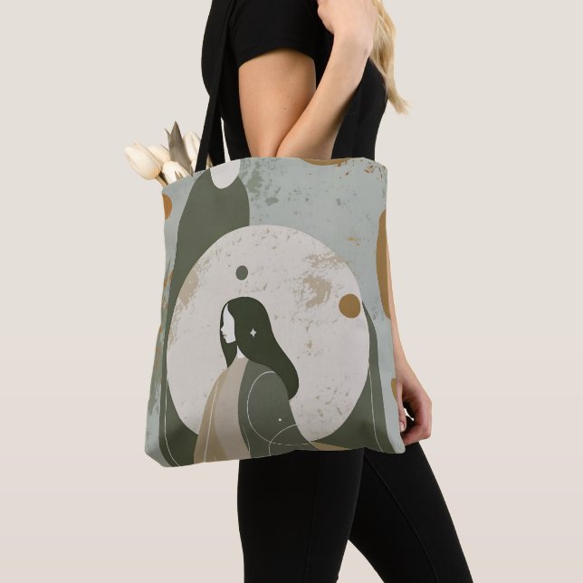 Grüner Rost Brauner Abstrakter Starker Frau  Tasche (Von Nahem)