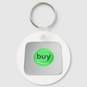 Grüner runder Kaufen-Button Schlüsselanhänger