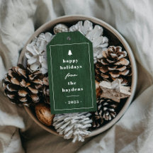 Grüner Rustikaler Baum Holzkorn-Weihnachtsgeschenk