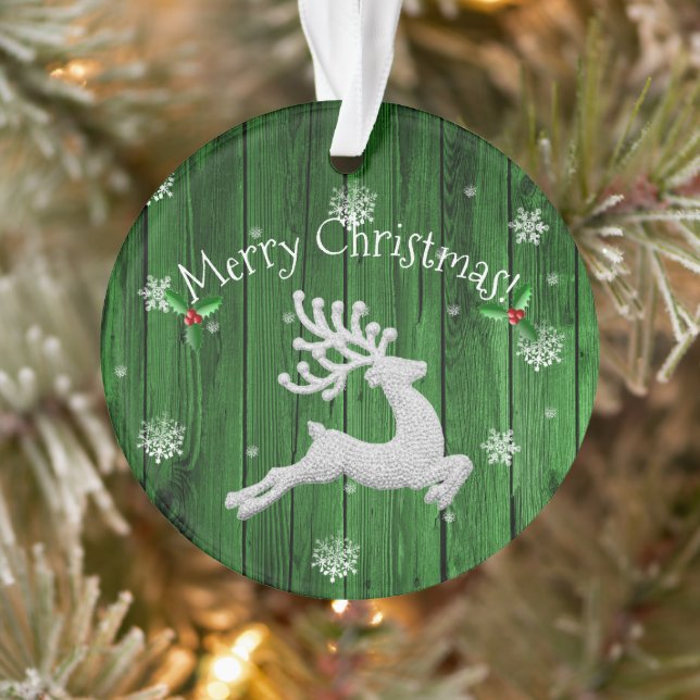 Grüner Rustikaler Weihnachtsschmuck Ornament (Baum)