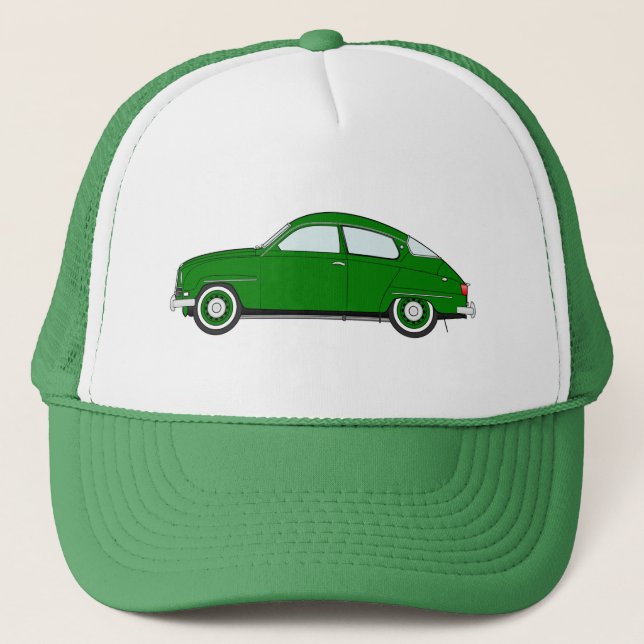 grüner saab 96 Hut Truckerkappe (Vorderseite)