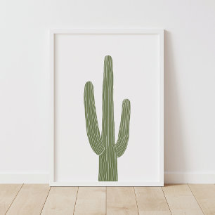 Grüner Saguaro-Kaktus südwestliche Gartendekoratio Poster