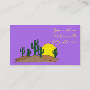 Grüner Saguaro-Kaktus-Wüsten-Sonnenuntergang Visitenkarte