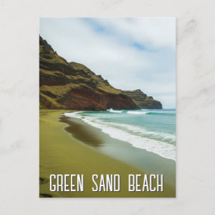 Grüner Sandstrand Hawaii Reise Postkarte