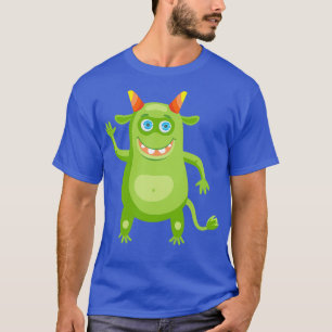 Grüner Satan mit roten Hörnern T-Shirt
