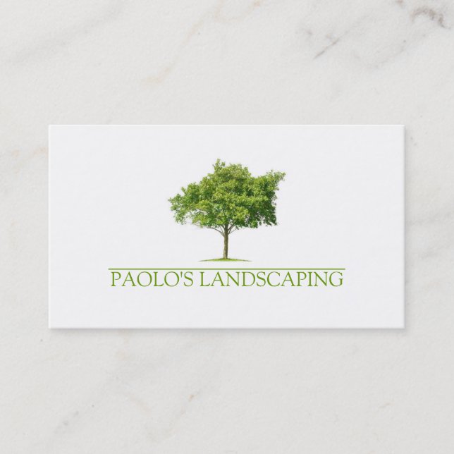 Grüner sauberer Baum Landscaping Visitenkarte (Vorderseite)