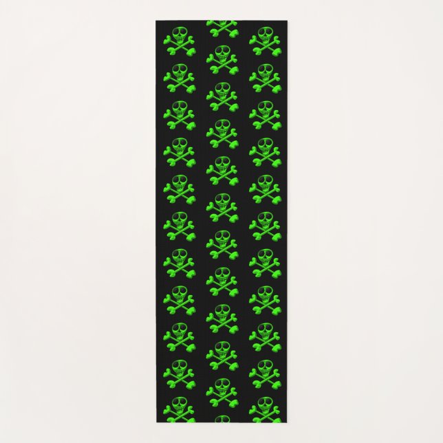 grüner Schädel Yogamatte (Vorderseite)