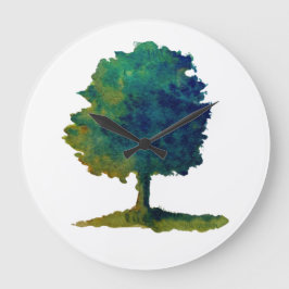 Grüner Schattiger Großer Baum Uhr
