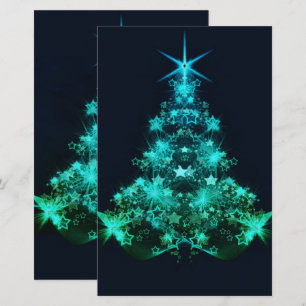 Grüner Schimmer der Sterne auf dunklem Weihnachtsb
