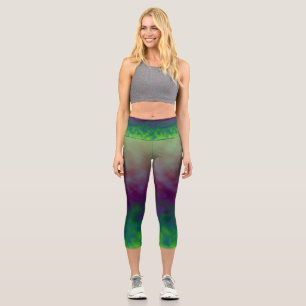 Grüner Schleier Capri Leggings