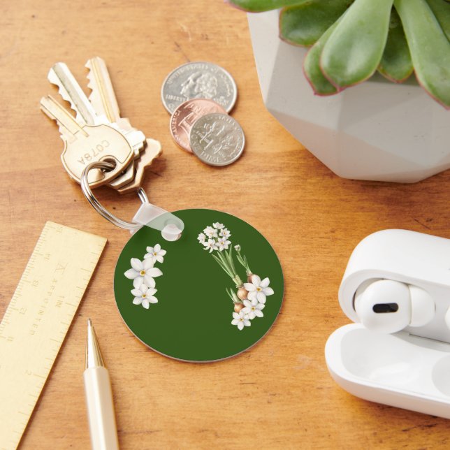 Grüner Schlüsselanhänger des Botanischen Frühlings (Schreibtisch)