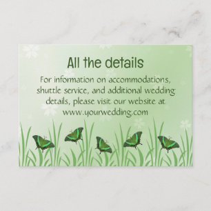 Grüner Schmetterling auf hellgrün - Begleitkarte