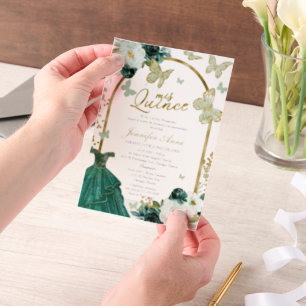 Grüner Schmetterling Spanische Quinceanera