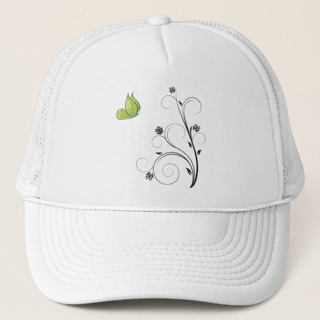 Grüner Schmetterling  Truckerkappe (Vorderseite)