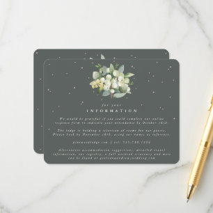 Grüner Schneeball+Eukalyptus-Strauß Hochzeitsinfor Begleitkarte