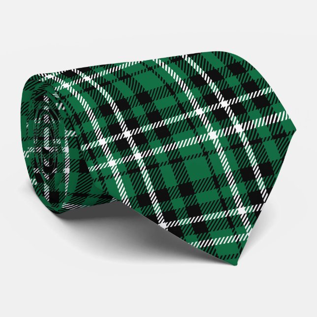 Grüner schottischer Tartan-Karo Krawatte (Gerollt)