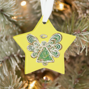 Grüner Schutzengel Weihnachtsanhänger Ornament
