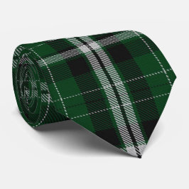 Grüner Schwarz-weiß großer Karierter Tartan Flanne Krawatte