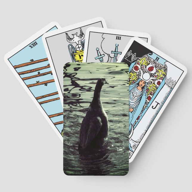 Grüner Schwarzer Foto Duck Spielkarten (Rückseite)