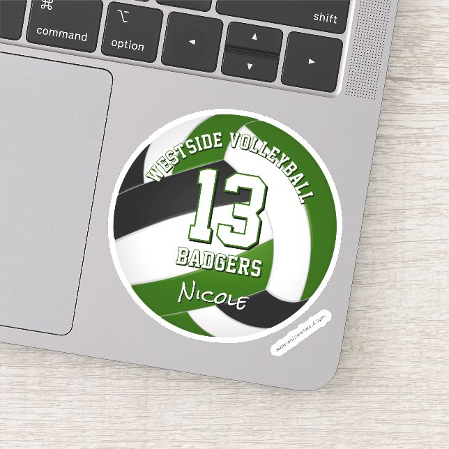 grüner Schwarzer Mannschaftsspieler Aufkleber (Detail)