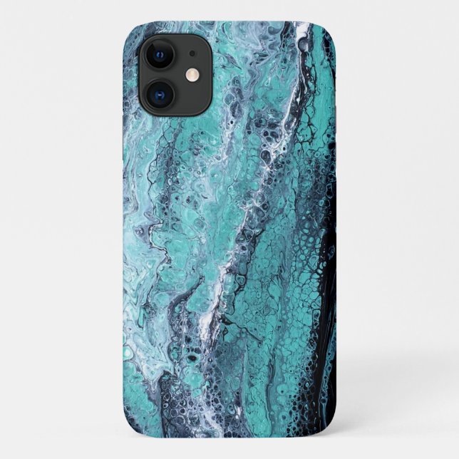 Grüner Schwarzer Swirl Case-Mate iPhone Hülle (Rückseite)