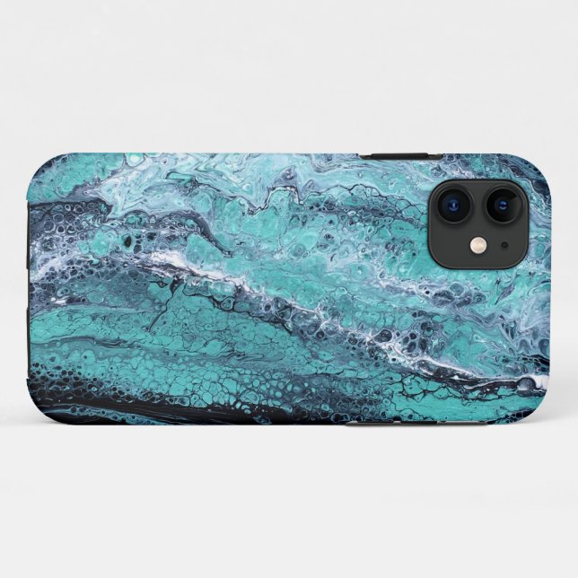 Grüner Schwarzer Swirl Case-Mate iPhone Hülle (Rückseite (Horizontal))