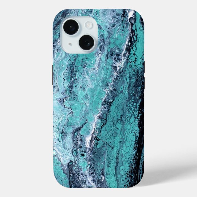 Grüner Schwarzer Swirl Case-Mate iPhone Hülle (Rückseite)
