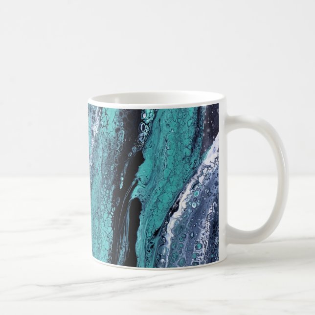 Grüner Schwarzer Swirl Kaffeetasse (Rechts)