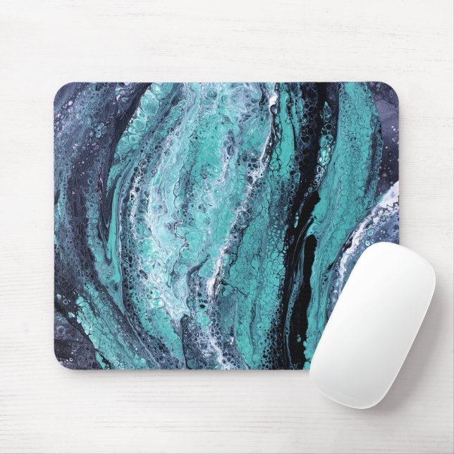 Grüner Schwarzer Swirl Mousepad (Mit Mouse)
