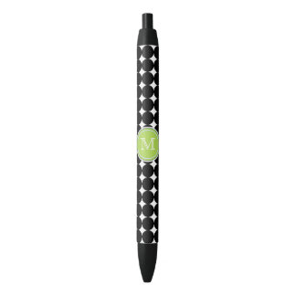 Grüner Schwarzweiss-Monogramm-Tinten-Stift Kugelschreiber