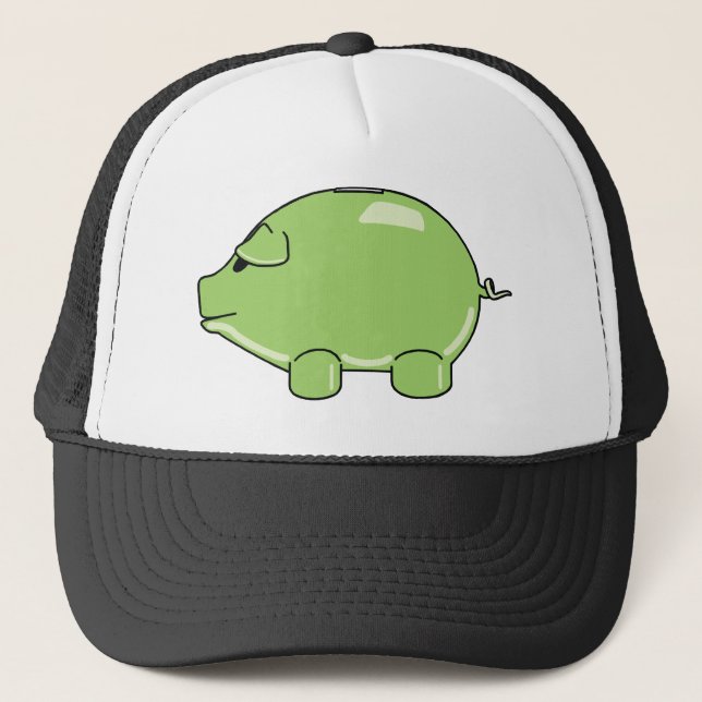 Grüner Schwein-Hut Truckerkappe (Vorderseite)