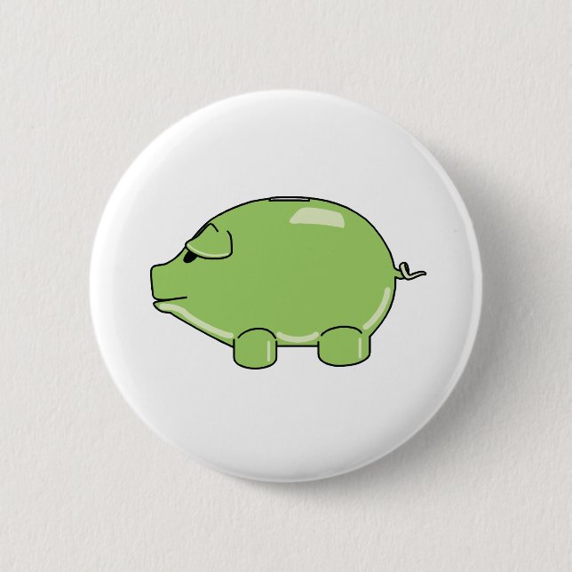 Grüner Schwein-Knopf Button (Vorderseite)
