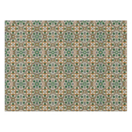 Grüner Senf Azulejos Geometrisches Muster Tischdecke