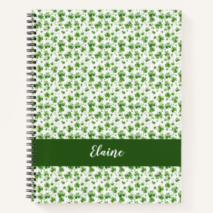 Grüner Shamrock benutzerdefiniertes Spiralnotizbuc Notizbuch