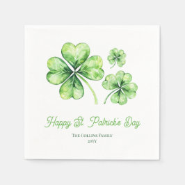 Grüner Shamrock Frohen St. Patrick's Day Party Serviette
