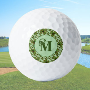Grüner Shamrock im Vintage-Stil Kleeblatt Irisch Golfball