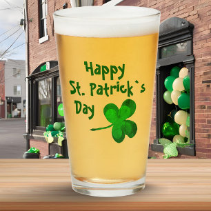 Grüner Shamrock Irischer Glücklicher St. Patrick`s Glas