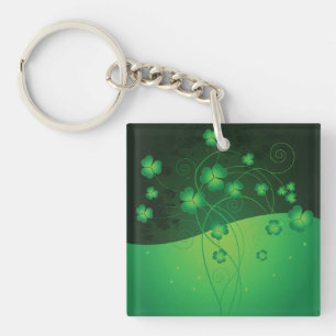 Grüner Shamrock-Kleeblatt-Schlüsselanhänger zum St Schlüsselanhänger