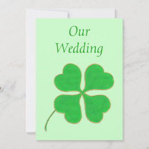 Grüner Shamrock mit goldenen Punkten, Einladung zu