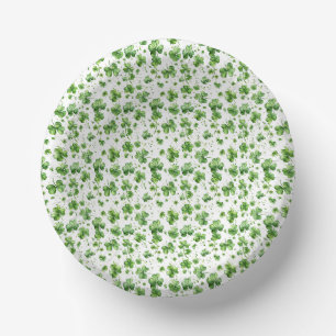 Grüner Shamrock St. Patricks Tag Pappteller