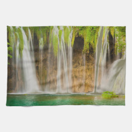Grüner Sommerwasserfall Handtuch