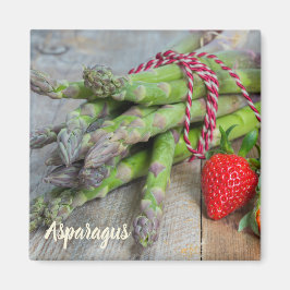 Grüner Spargel mit Erdbeere Magnet