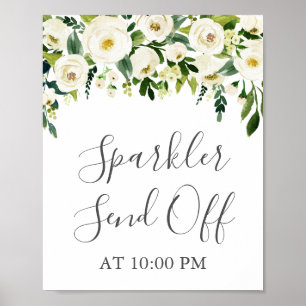 Grüner Sparkler der Weißen Blume Abschicken eines Poster