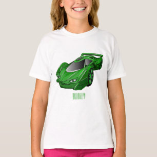 Grüner Sportwagen mit Airfoil-Illustration T-Shirt
